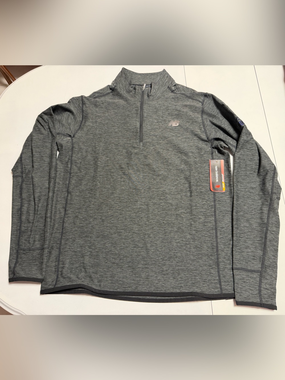 Nwt!  New Balance Dark Gray Heather quarter zip Pullover